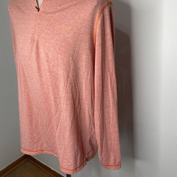 Orvis Trout Bum Shirt L 1/4 Zip Coral Orange Top Long Sleeve Hiking Fishing - Picture 4 of 7
